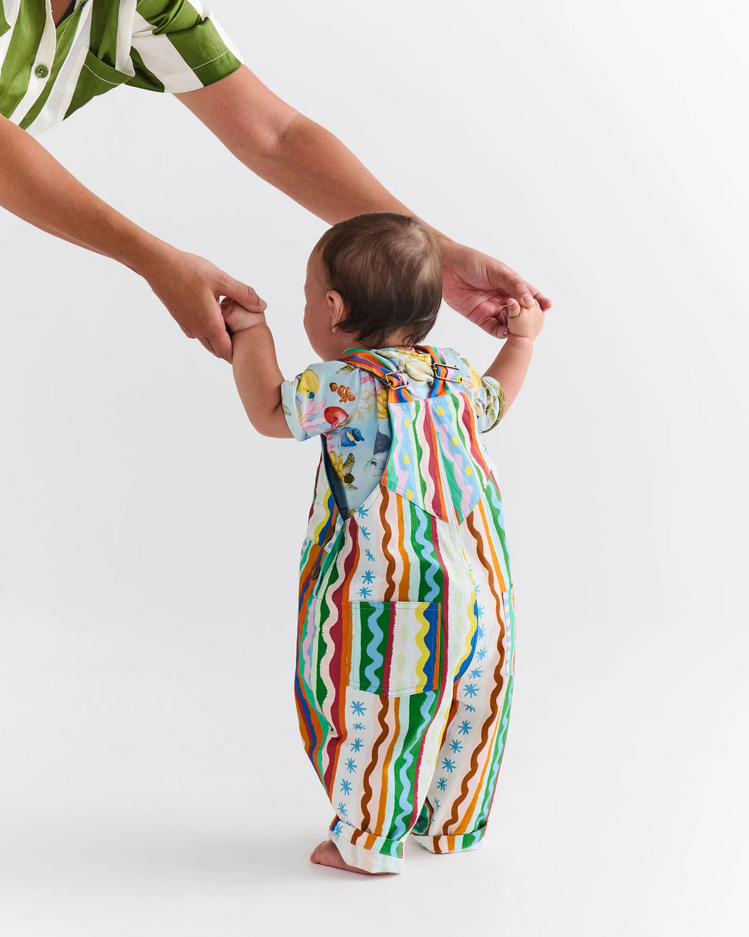 Kip & Co Beach Patterns Baby Cotton Drill Overalls