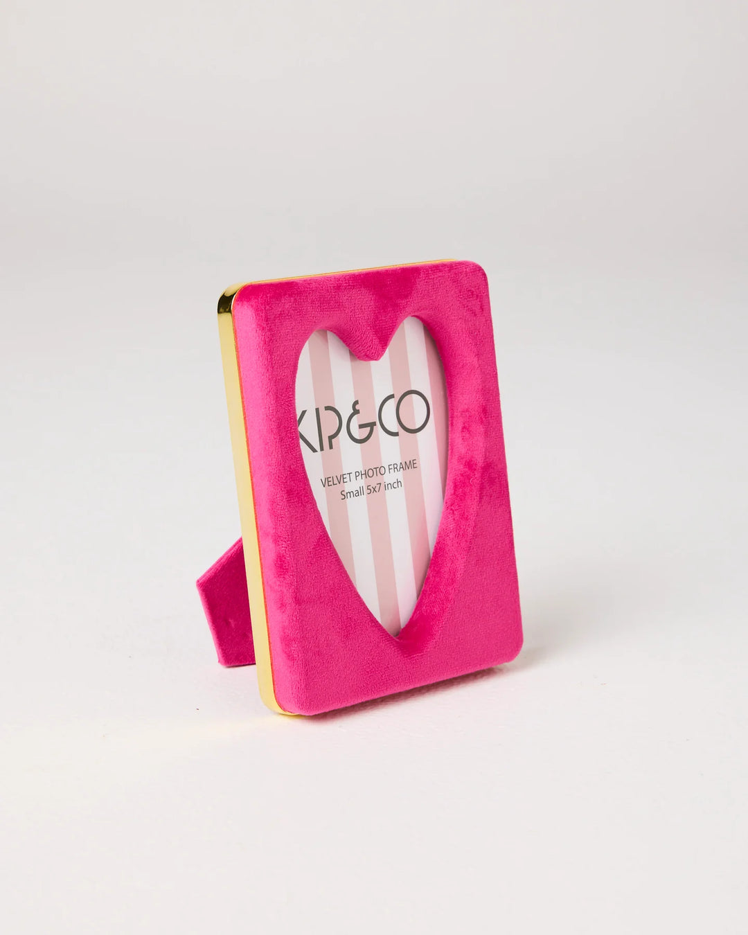 Kip & Co Desert Pink Heart Velvet Photo Frame