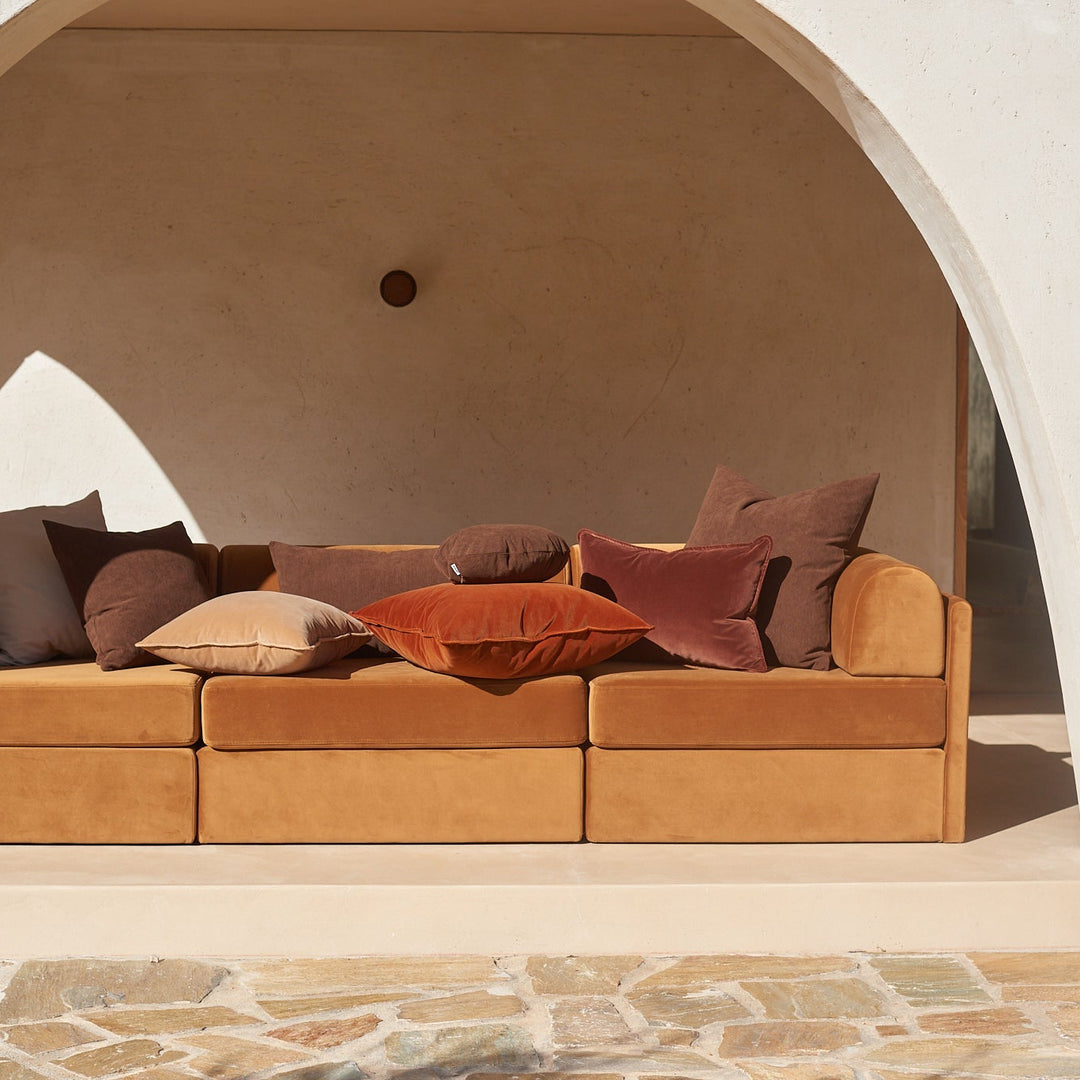 Hommey Velvet Cushion - Toffee