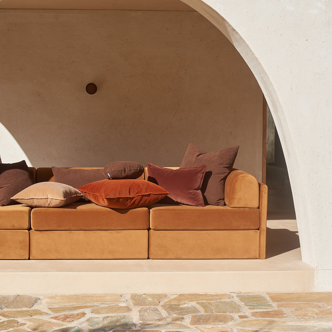 Hommey Velvet Lumbar Cushion - Chestnut