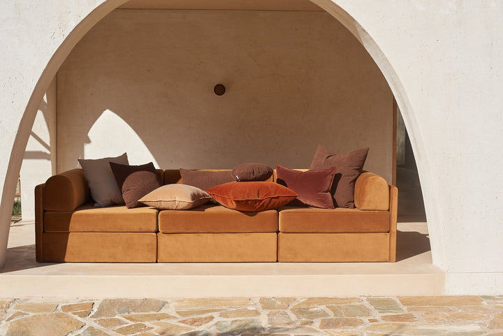 Hommey Velvet Lumbar Cushion - Chestnut