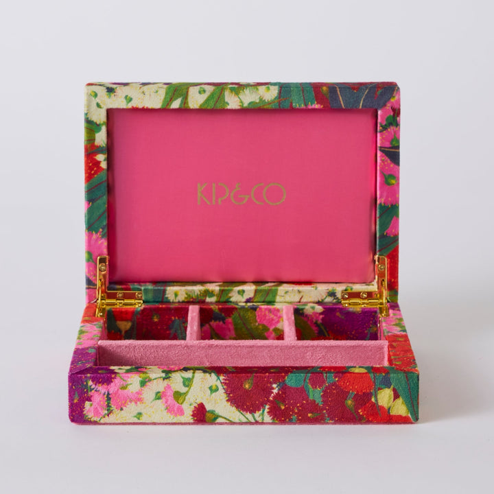 Kip & Co Australian Bush Blossom Velvet Jewellery Box Small