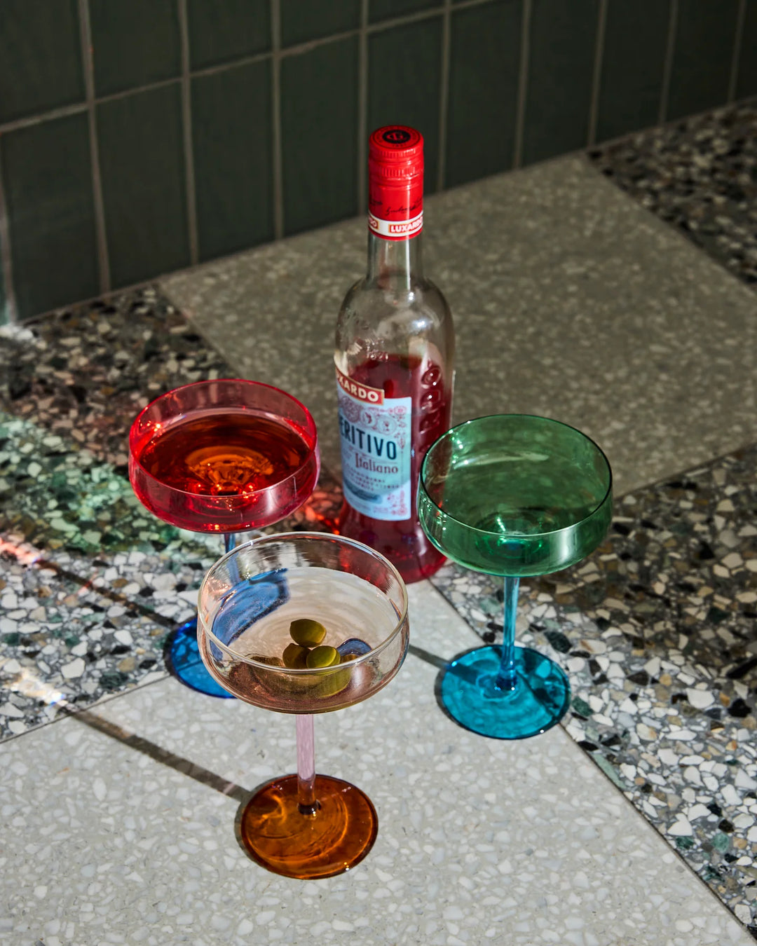 Kip & Co Pistachio Crush Margarita Glass 2P Set