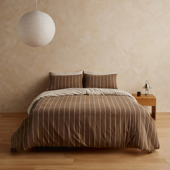 Hommey Quilt Cover - Caramel / Cream