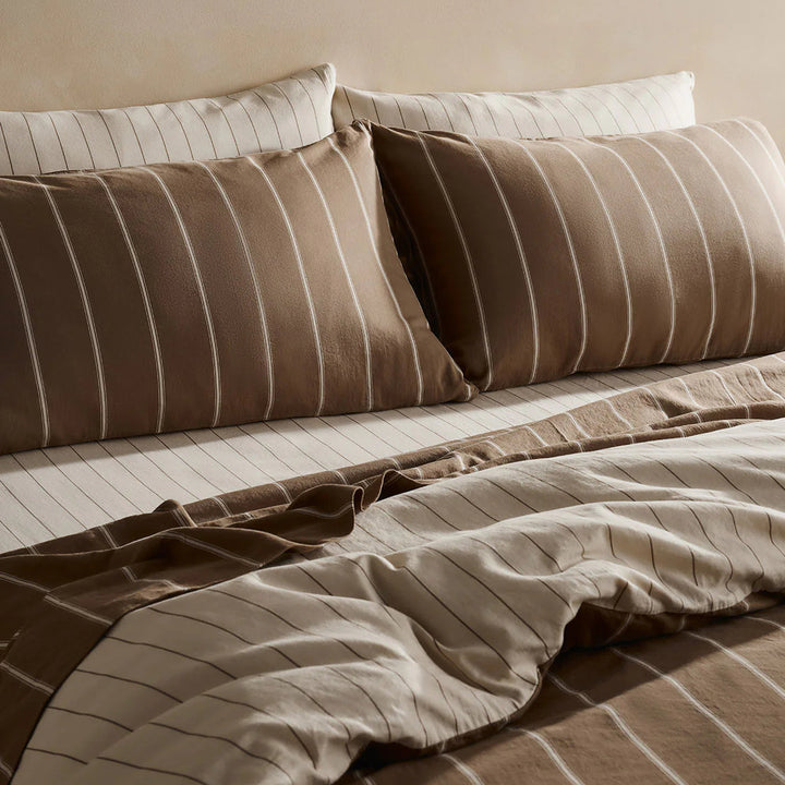 Hommey Quilt Cover - Caramel / Cream