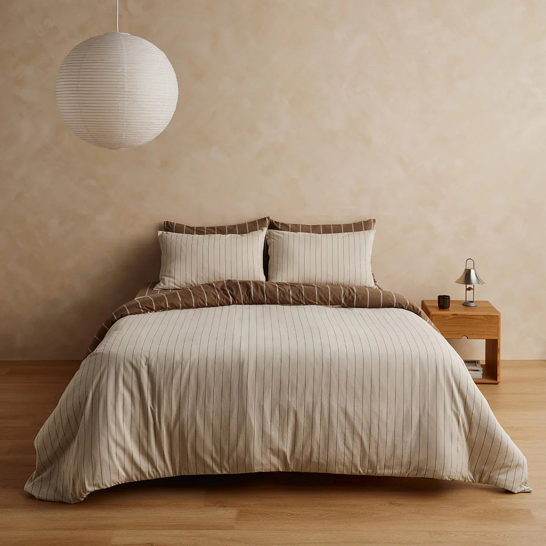 Hommey Quilt Cover - Caramel / Cream