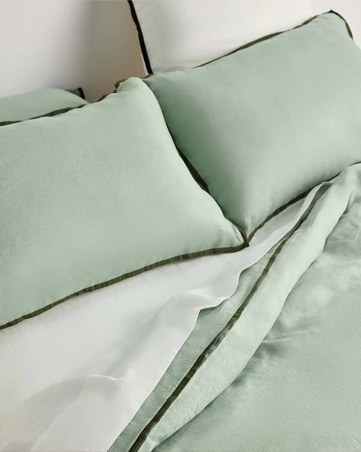Hommey Linen Quilt Cover - Spearmint