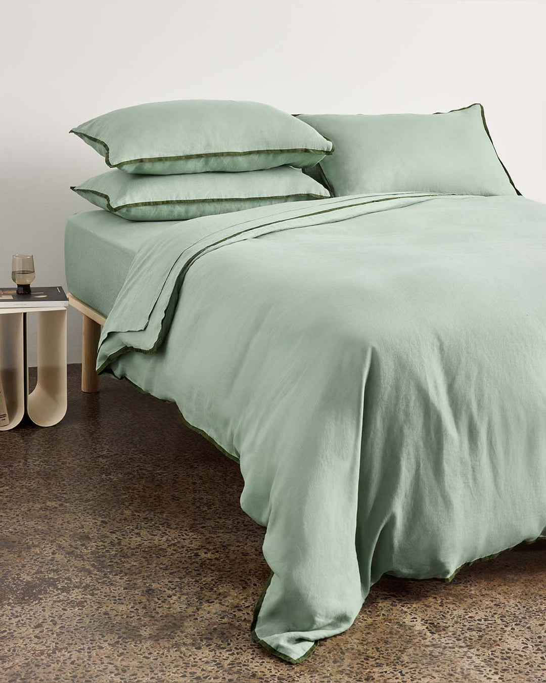 Hommey Linen Fitted Sheet - Spearmint