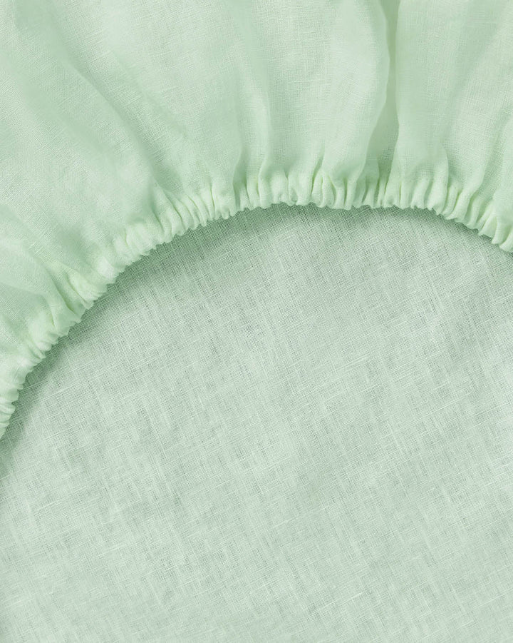 Hommey Linen Fitted Sheet - Spearmint