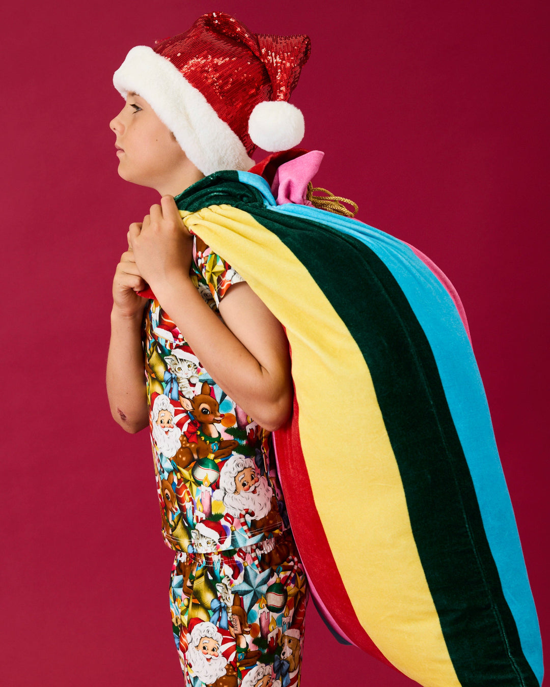 Kip & Co Rainbow Joy Velvet Santa Sack