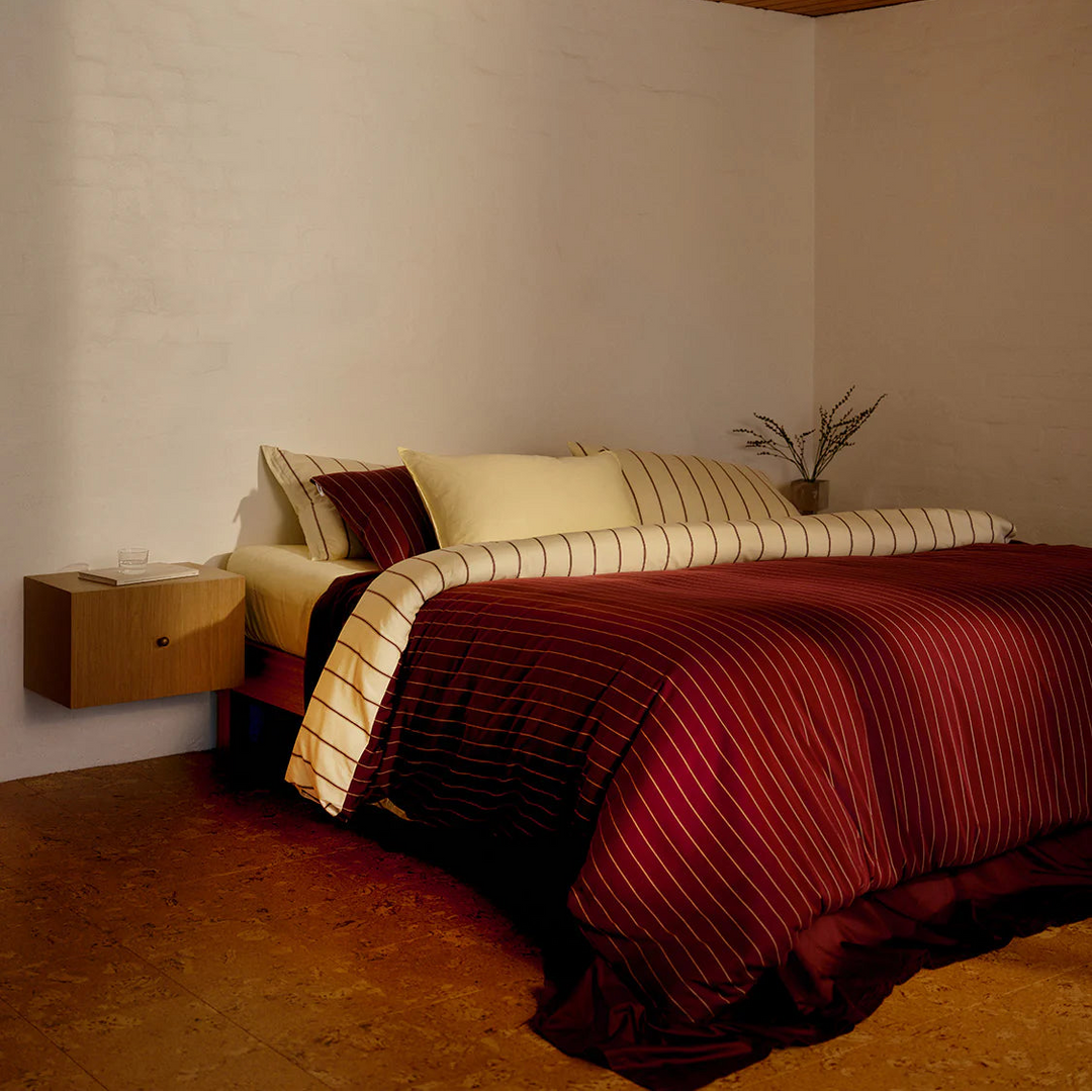 Hommey Quilt Cover - Chamomile / Wine
