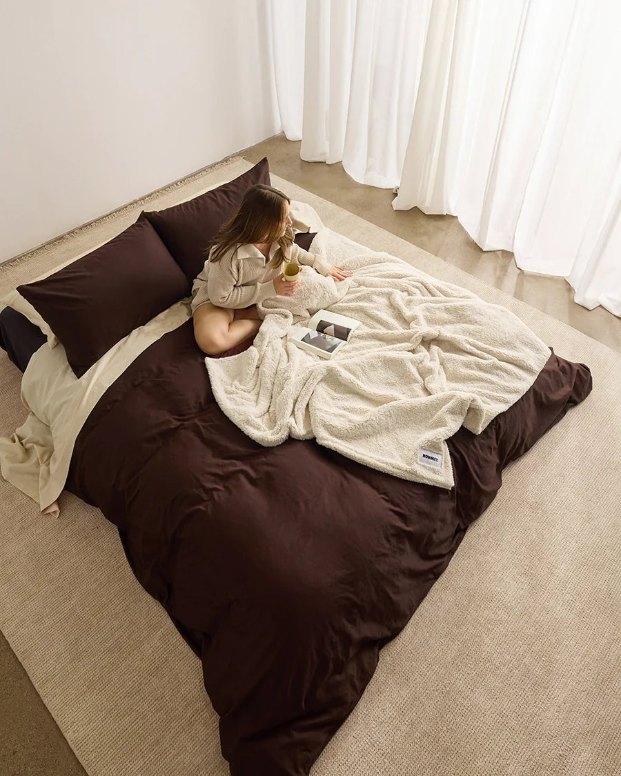 Hommey Quilt Cover - Cocoa