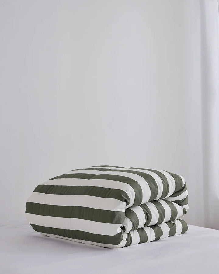 Hommey Quilt Cover - Matcha Stripes