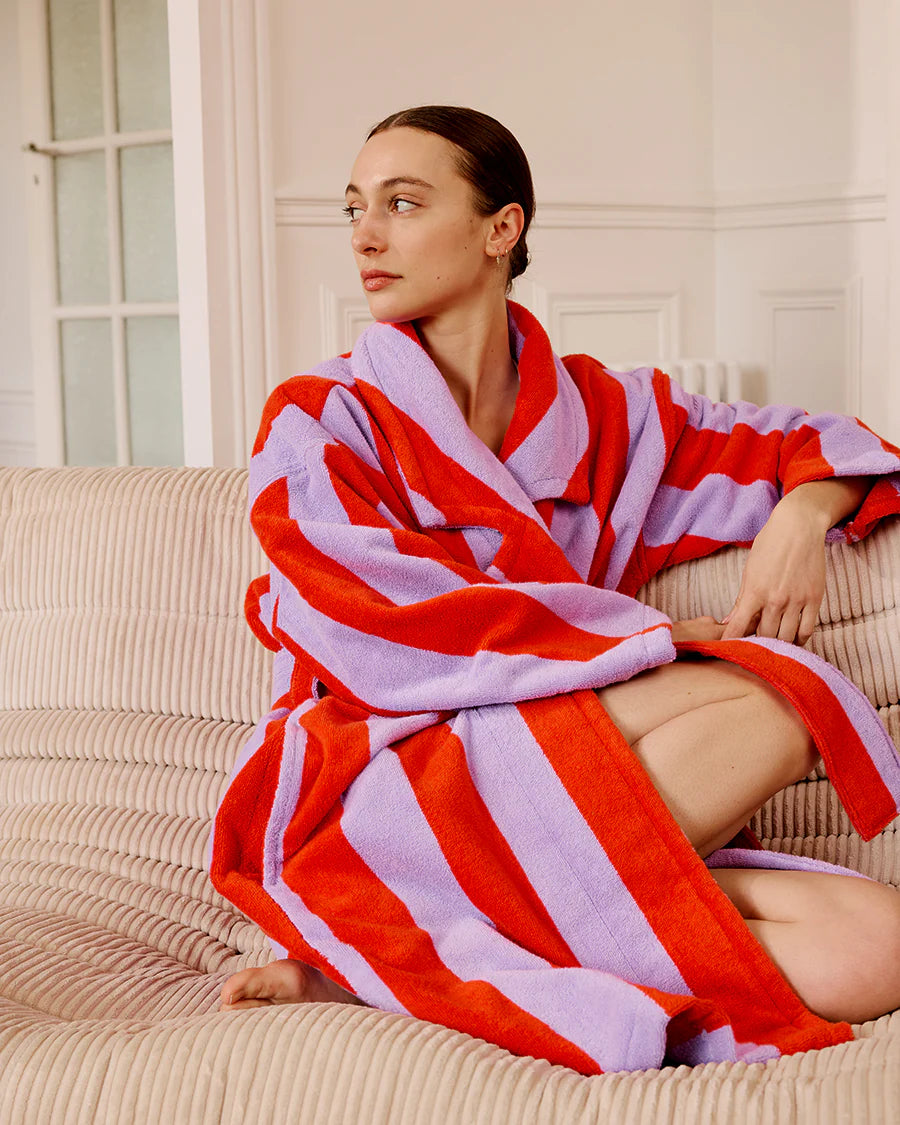 Hommey Robe - Grapefruit Stripes