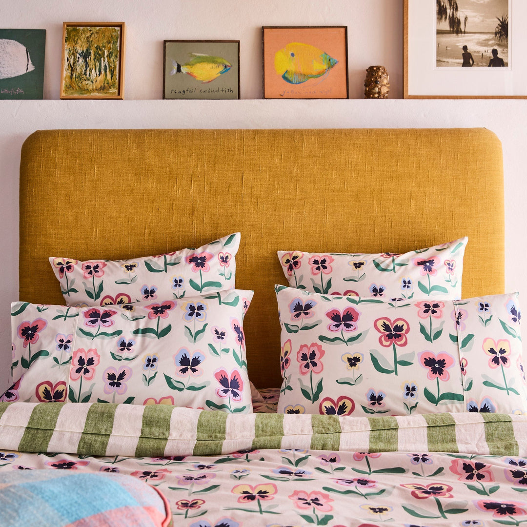 Kip & Co Pretty Pansy Organic Cotton European Pillowcases