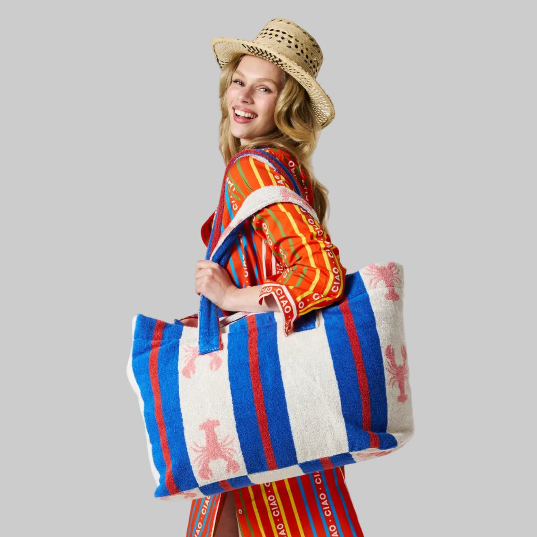 Kip & Co Lobster Fan Club Terry Oversized Beach Bag