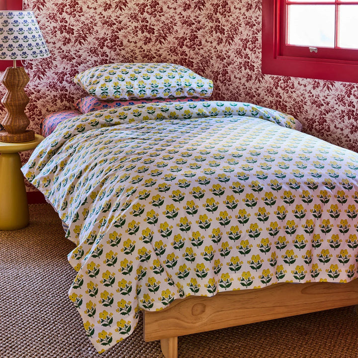 Kip & Co x Anna Spiro Indian Summer Yellow Organic Cotton Pillowcases