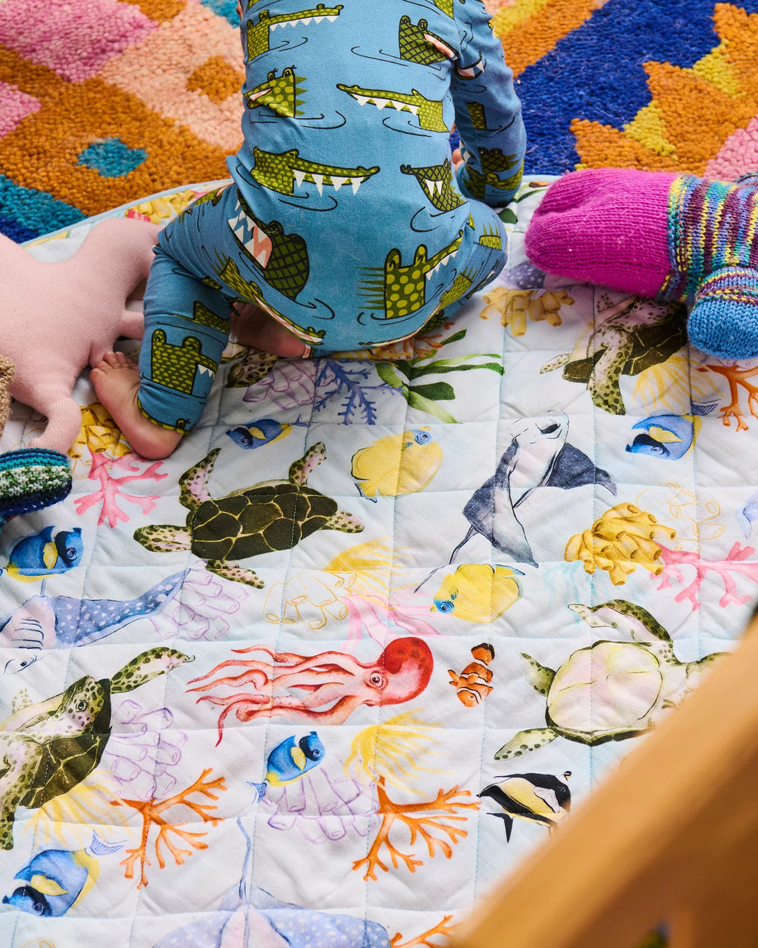 Kip & Co Reef Life Quilted Baby Play Mat