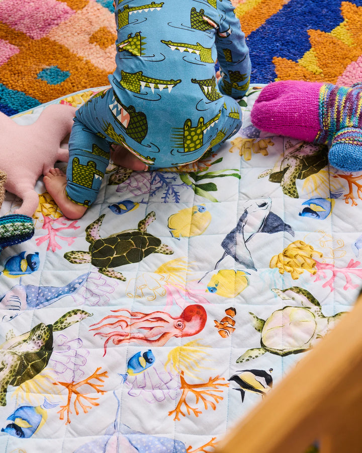 Kip & Co Reef Life Quilted Baby Play Mat