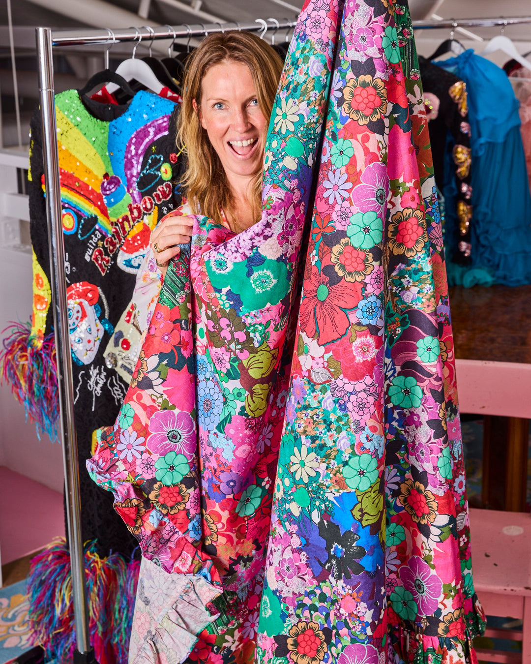Kip & Co x Romance Was Born Flower Power Pink Tablecloth
