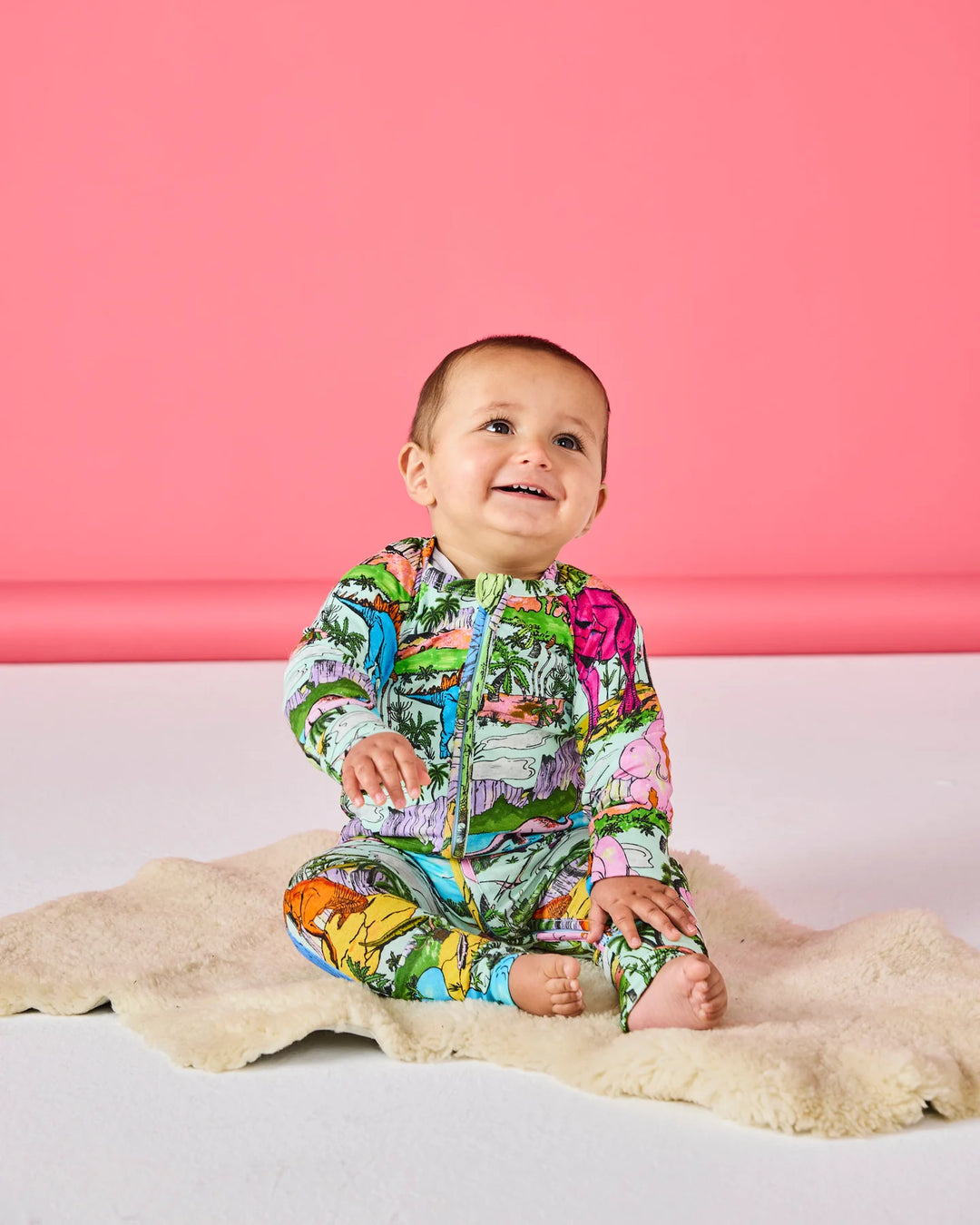 Kip & Co Jurassic Organic Long Sleeve Zip Romper