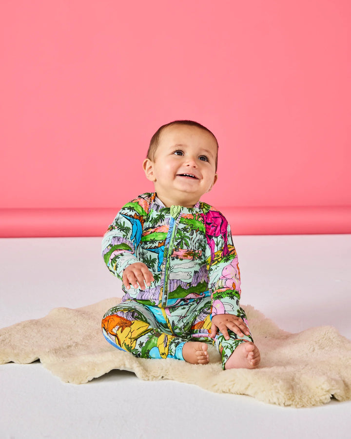 Kip & Co Jurassic Organic Long Sleeve Zip Romper