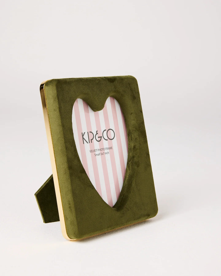 Kip & Co Campsite Heart Velvet Photo Frame