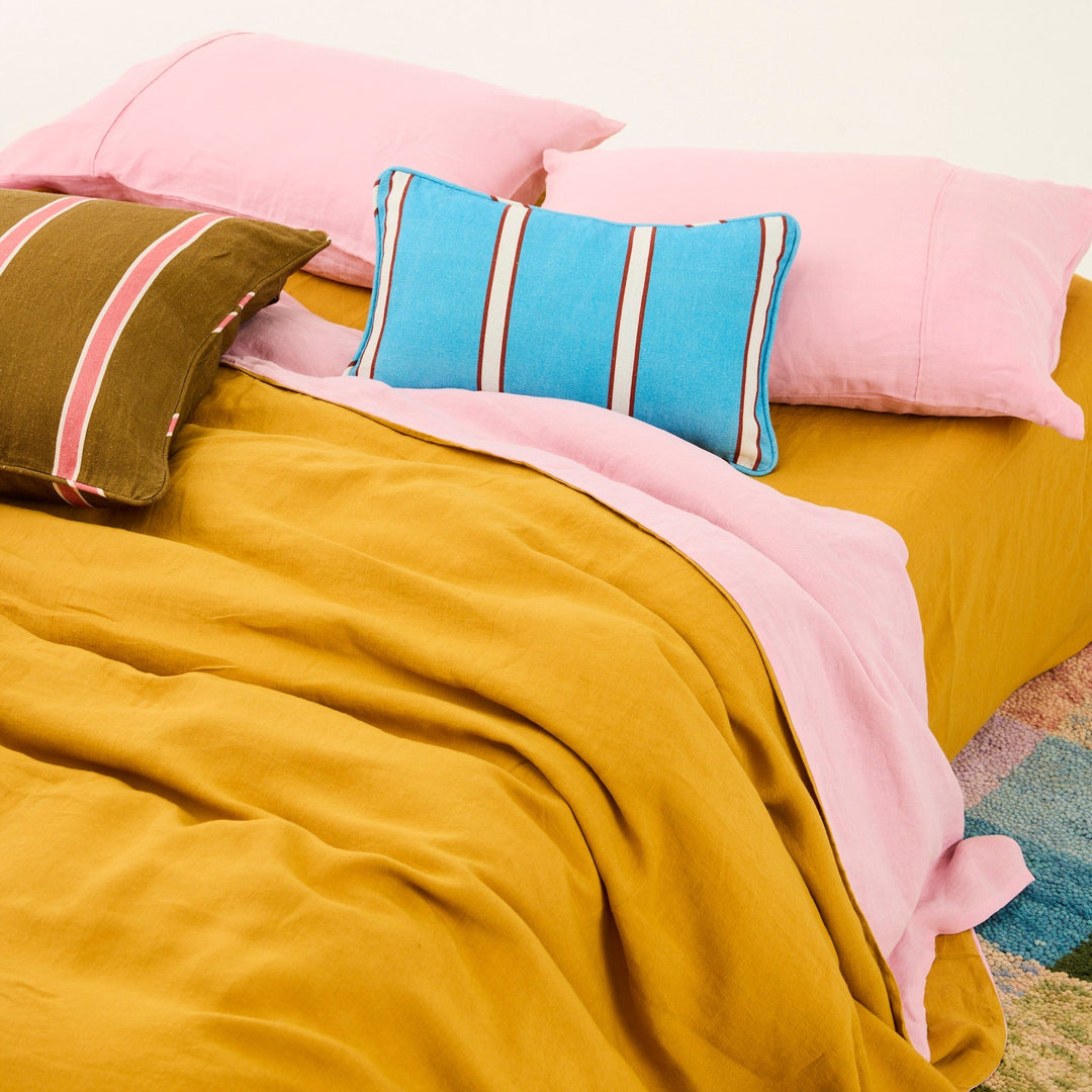 Kip & Co Golden Blossom Linen Quilt Cover