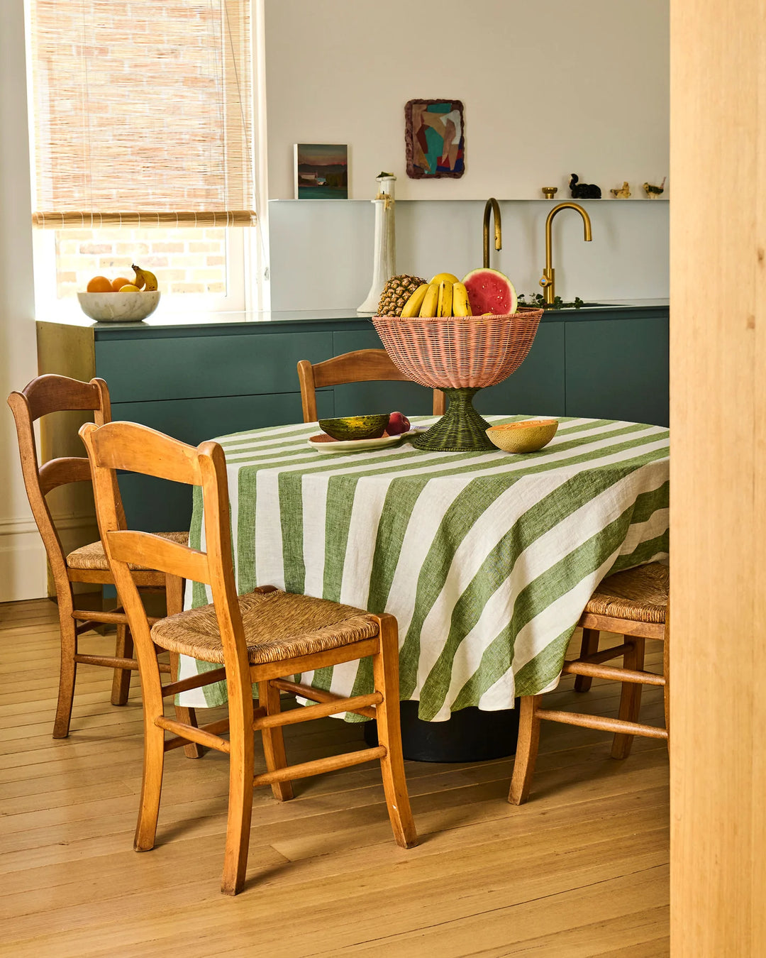 Kip & Co Moss Stripe Tablecloth
