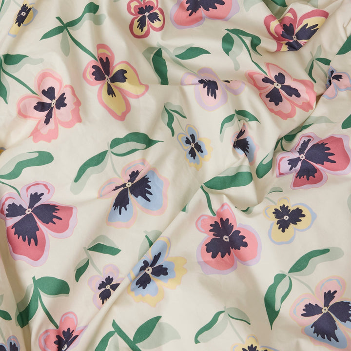 Kip & Co Pretty Pansy Organic Cotton Fitted Sheet