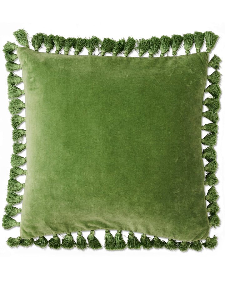 Kip & Co Pesto Velvet Tassel Cushion
