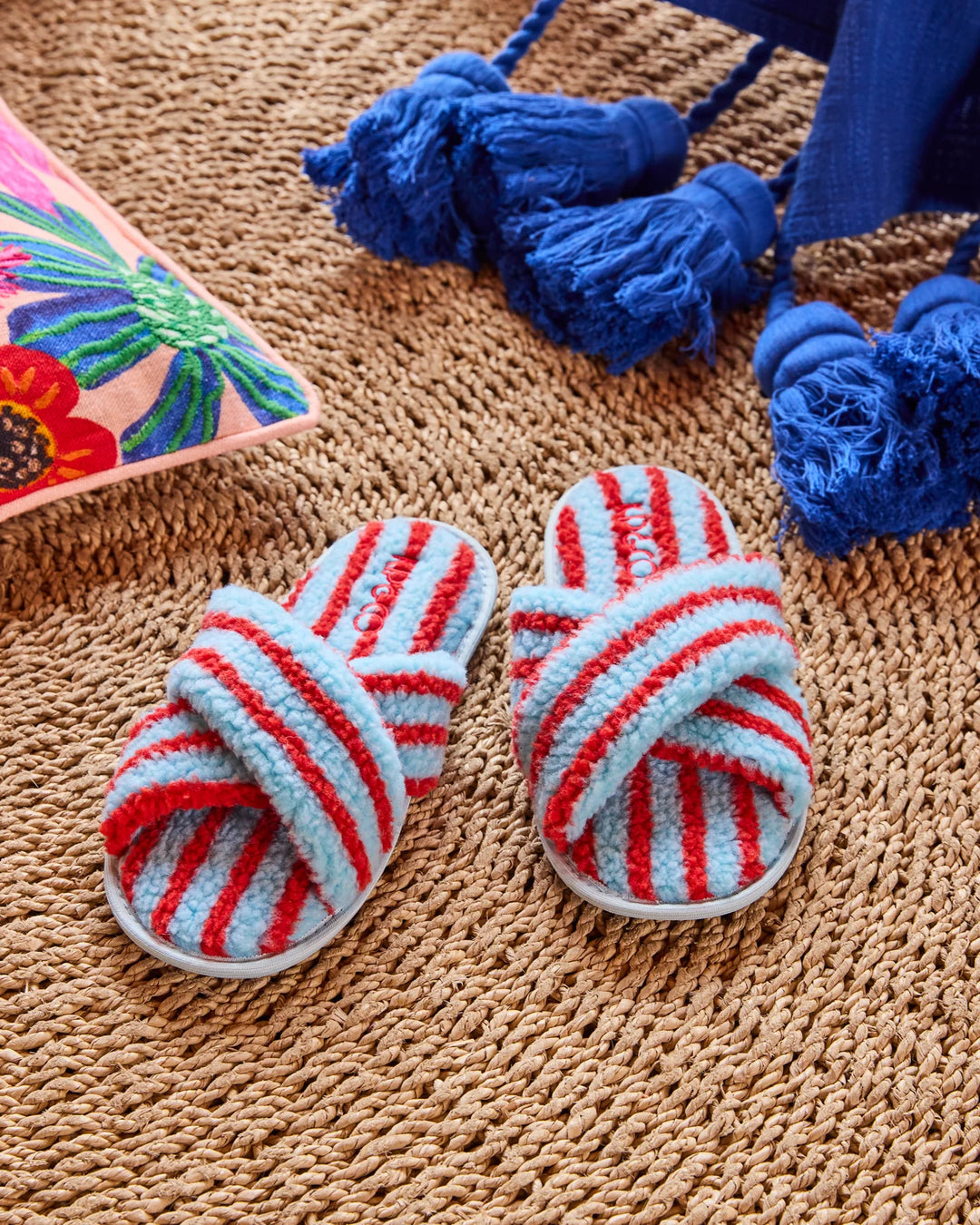Kip & Co Hamilton Stripe Sherpa Adult Slippers