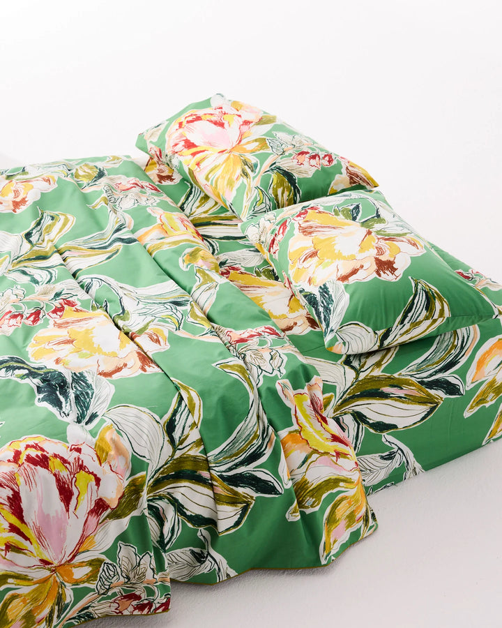Kip & Co Somerset Green Organic Cotton Pillowcases Set
