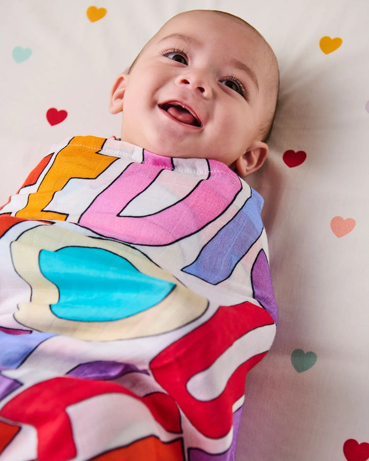 Kip & Co x The Beatles All You Need Is Love Bamboo Swaddle