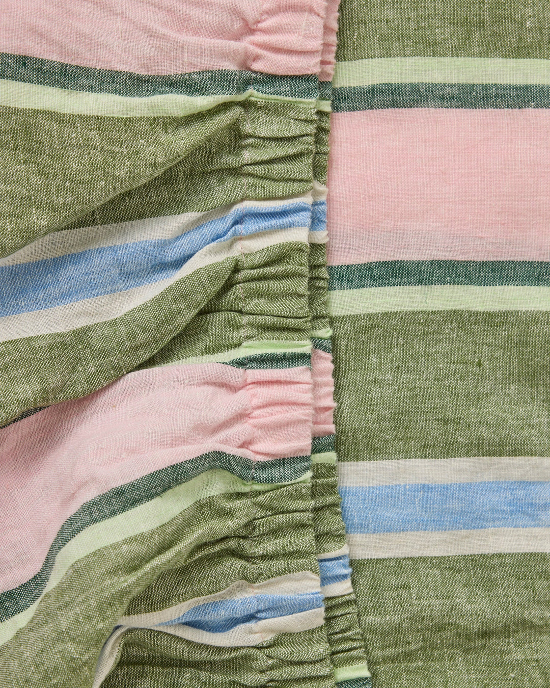 Kip & Co Cactus Stripe Linen Fitted Sheet