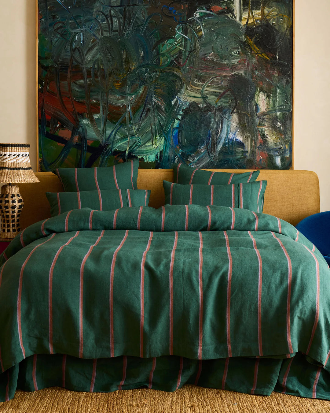 Kip & Co Wakame Crush Stripe Linen Pillowcases