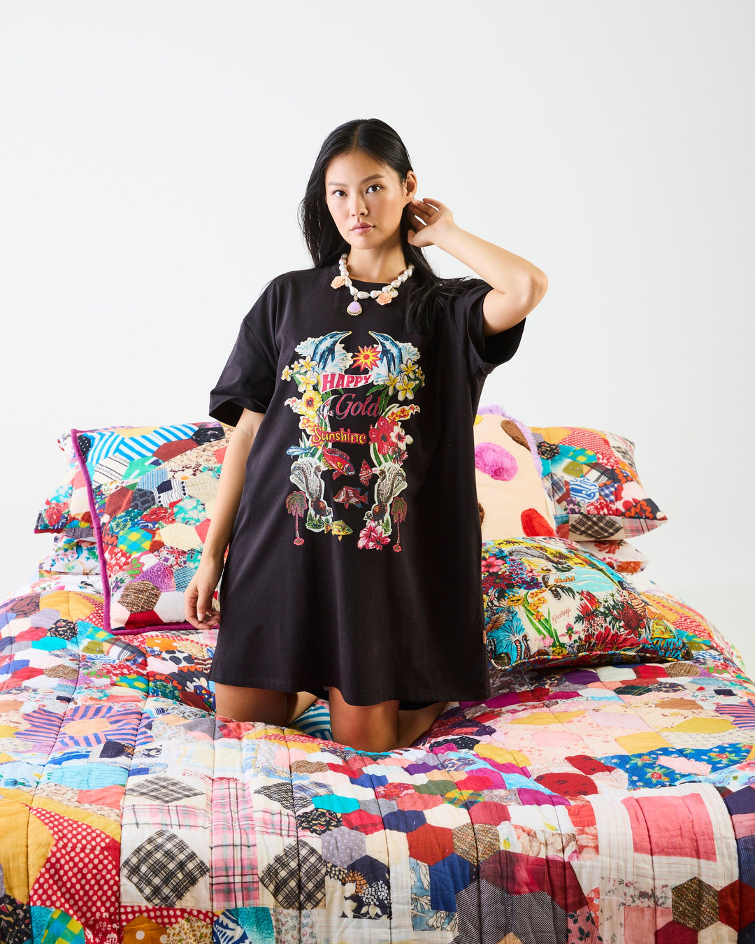 Kip & Co x Romance Was Born Patchy Times Organic Cotton Quilted Bedspread