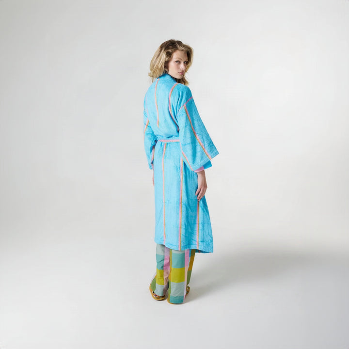 Kip & Co Aegean Stripe Bamboo Terry Bath Robe
