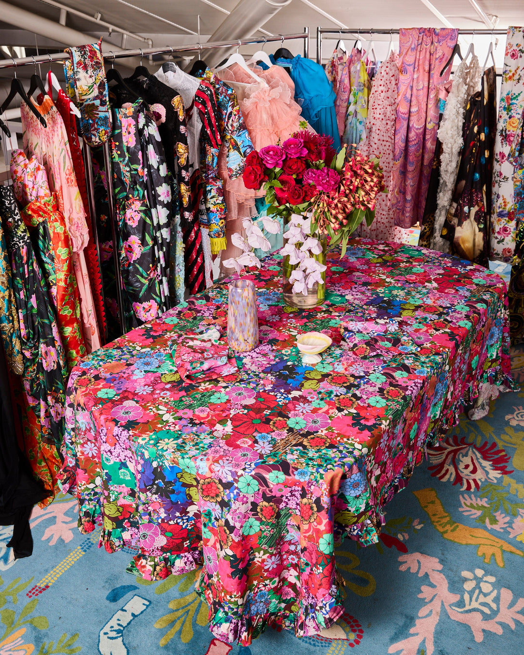 Kip & Co x Romance Was Born Flower Power Pink Tablecloth