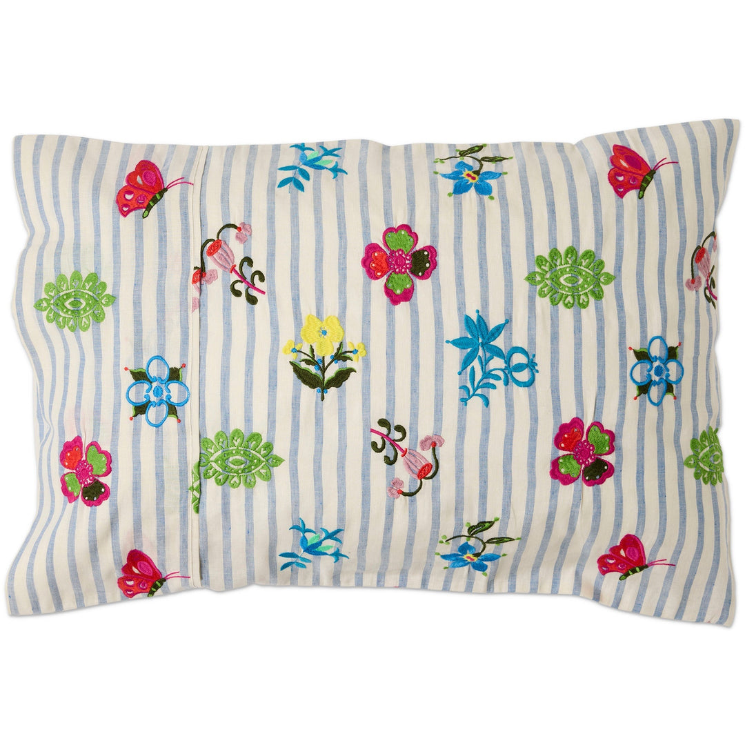 Kip & Co x Anna Spiro Malabar Floral Embroidered Linen Pillowcase