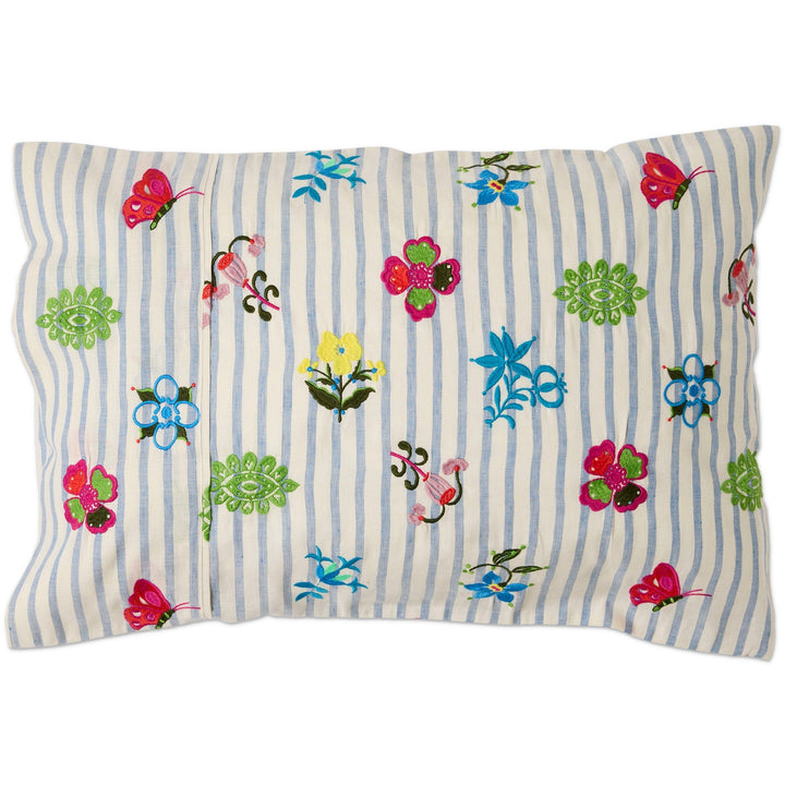 Kip & Co x Anna Spiro Malabar Floral Embroidered Linen Pillowcase