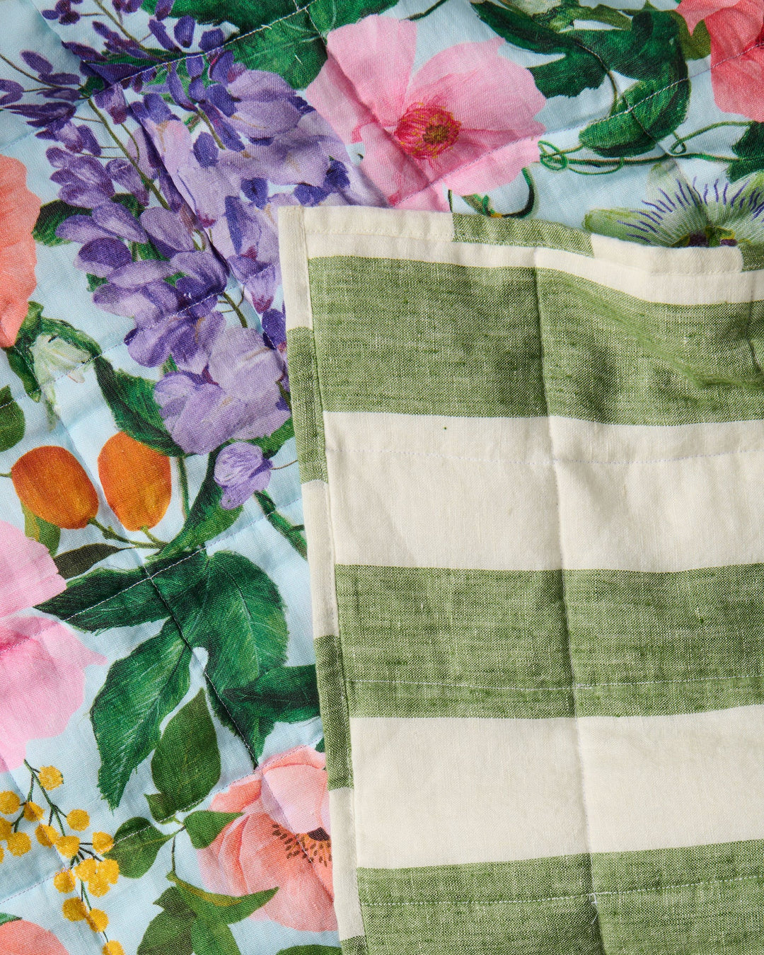 Kip & Co Spring In The Air Reversible Linen Quilted Bedspread