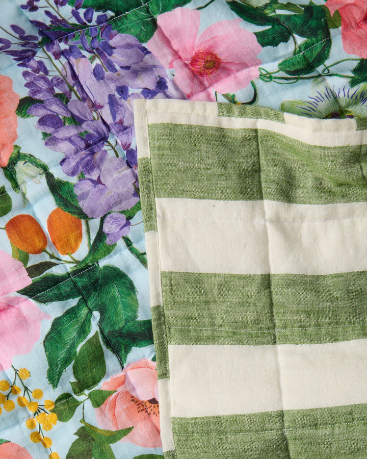 Kip & Co Spring In The Air Reversible Linen Quilted Bedspread
