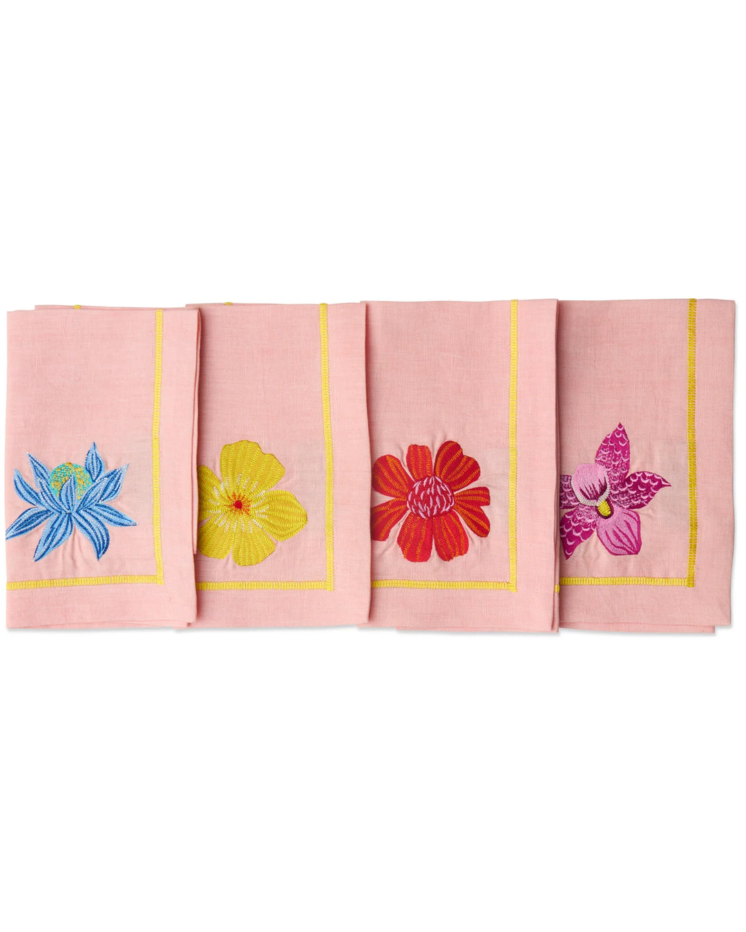 Kip & Co Wild Flower Embroidered 4P Napkin Set