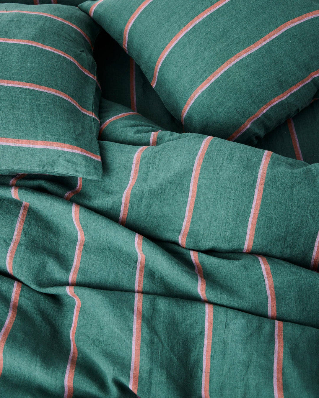 Kip & Co Wakame Crush Stripe Linen Pillowcases