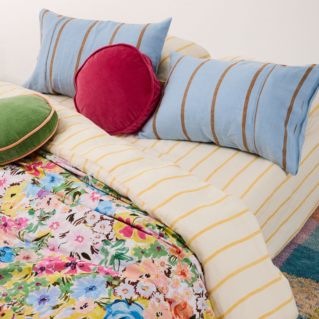 Kip & Co Popcorn Stripe Linen Fitted Sheet