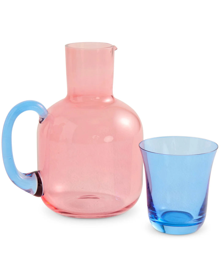 Kip & Co Blue Robin Carafe & Glass - Glassware