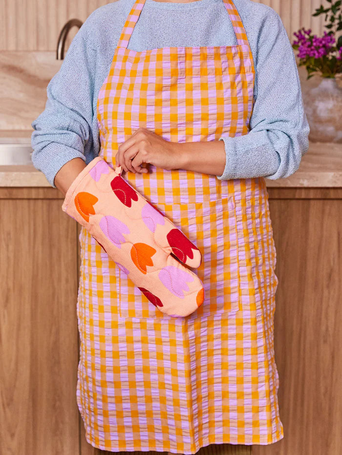 Mosey Me Kumquat Bloom Seersucker Apron