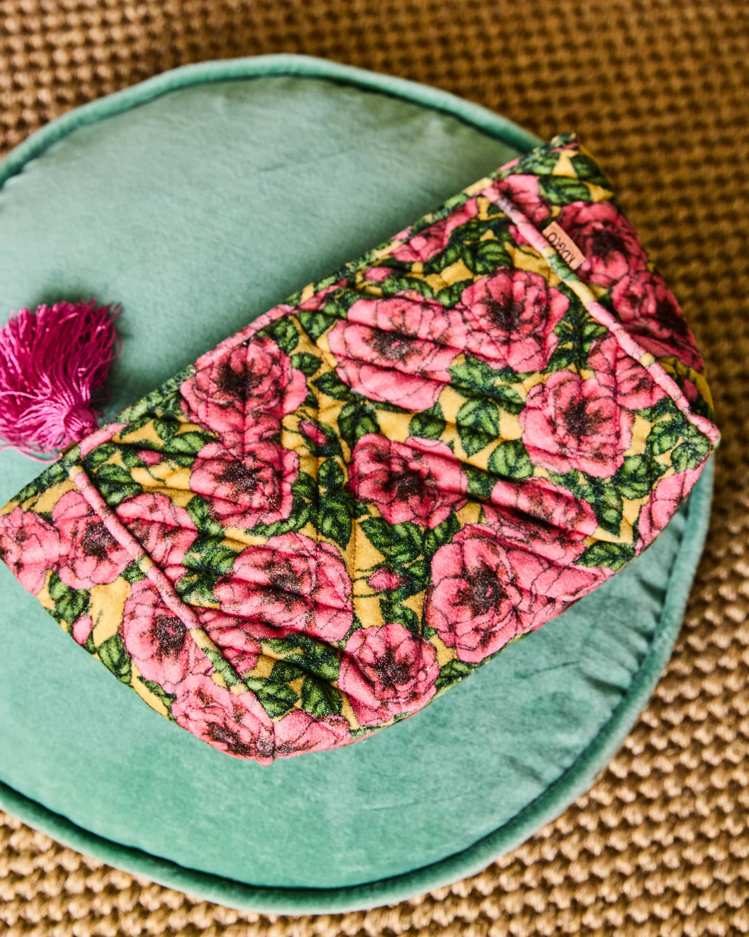 Kip & Co Golden Peony Velvet Toiletry Bag