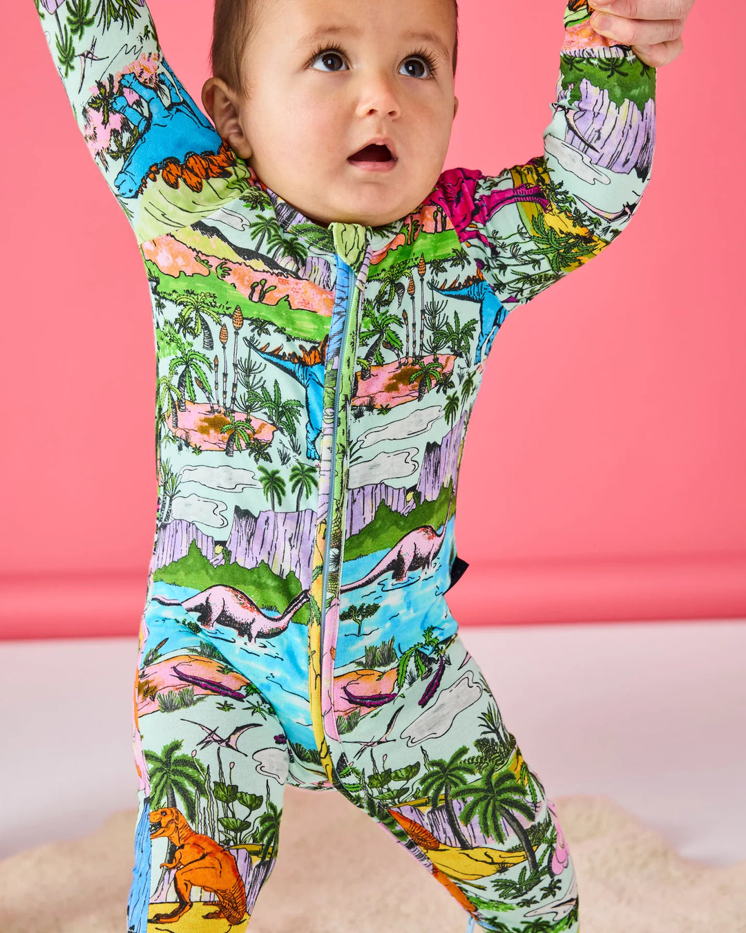 Kip & Co Jurassic Organic Long Sleeve Zip Romper